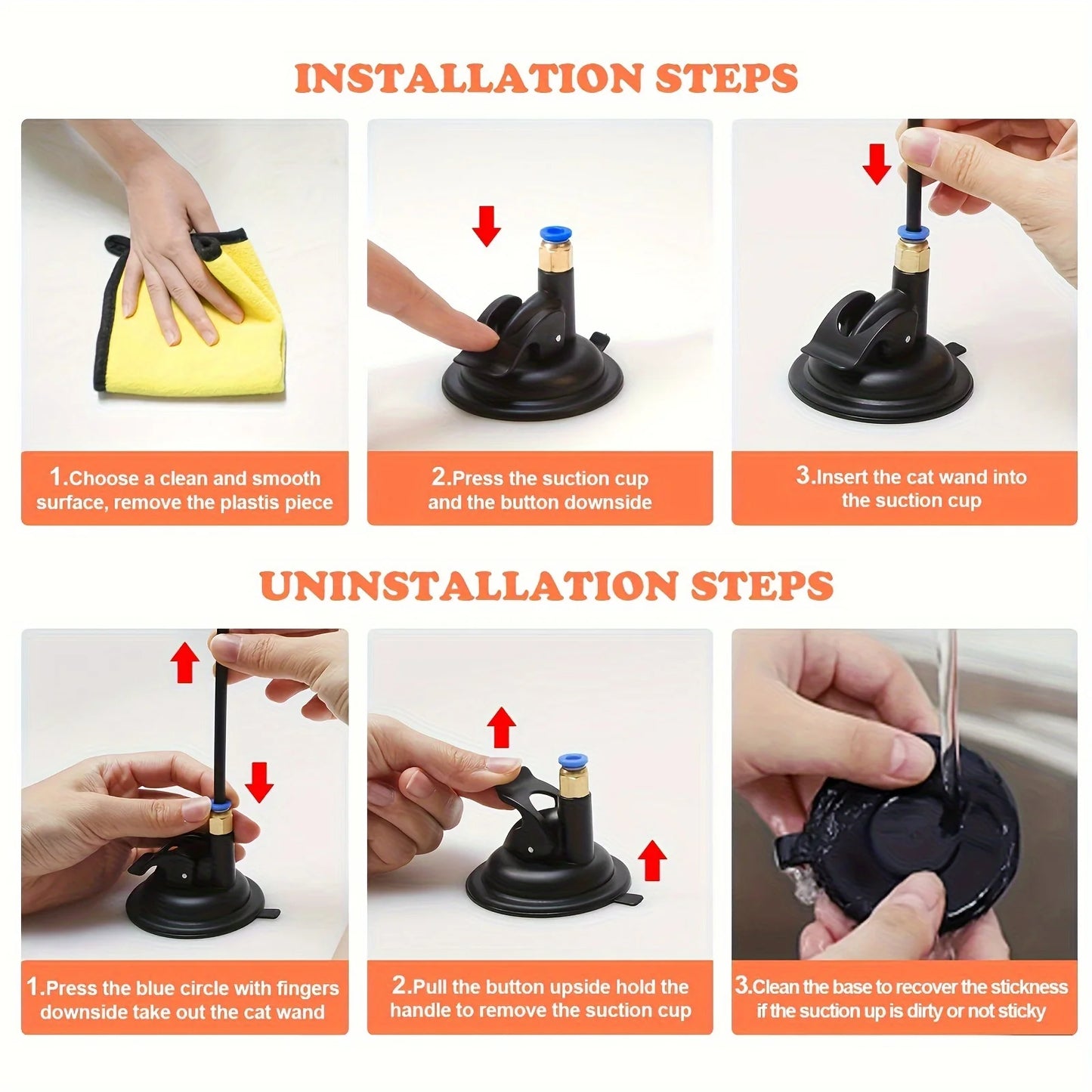Interactive Cat Teaser Wand with Suction Cup