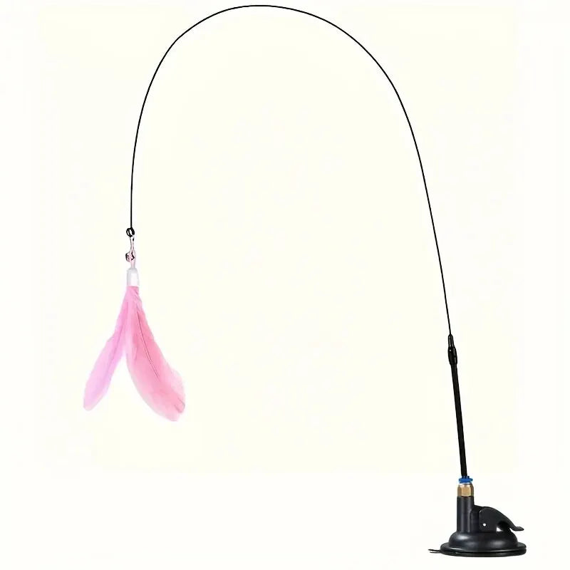 Interactive Cat Teaser Wand with Suction Cup