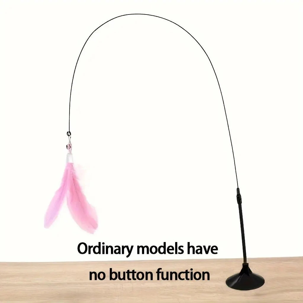 Interactive Cat Teaser Wand with Suction Cup