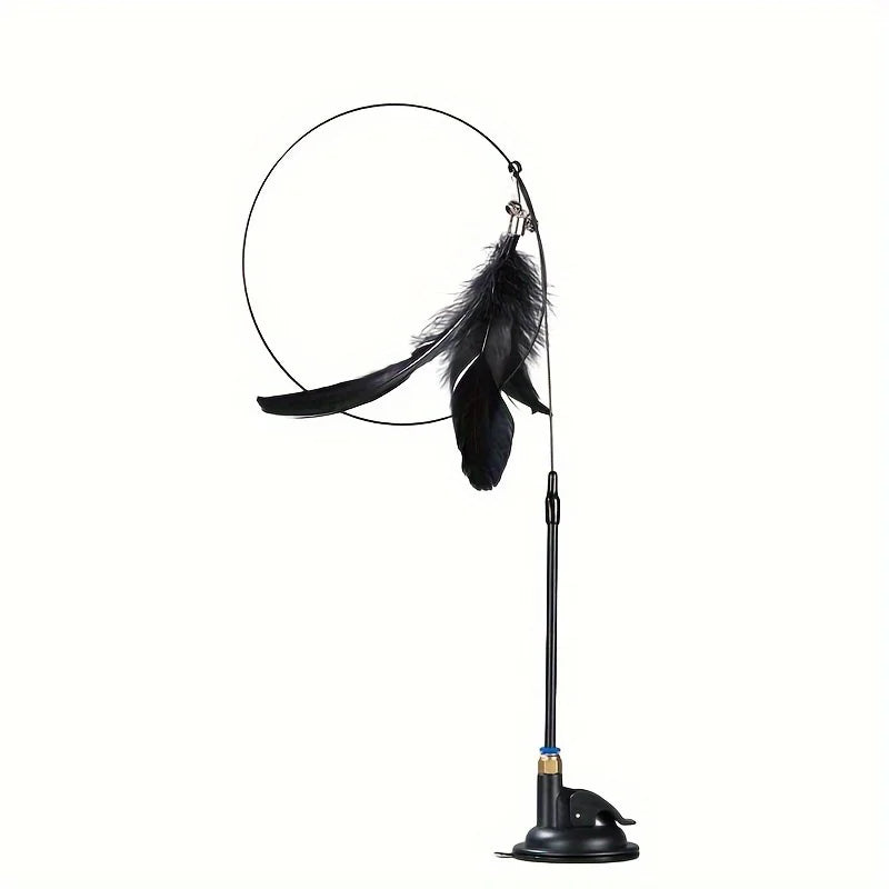 Interactive Cat Teaser Wand with Suction Cup
